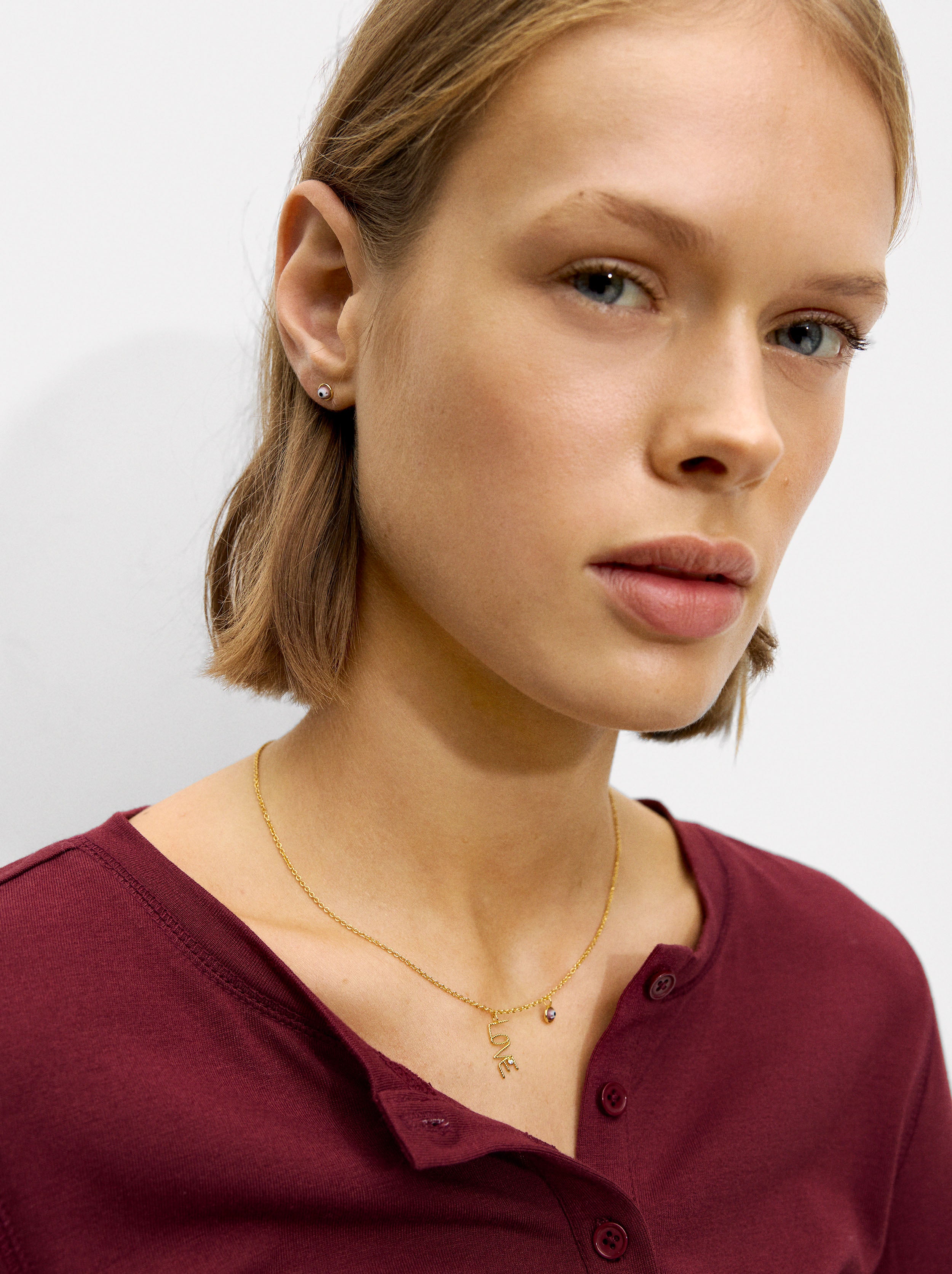 Collar Corto Amor - Plata De Ley 925