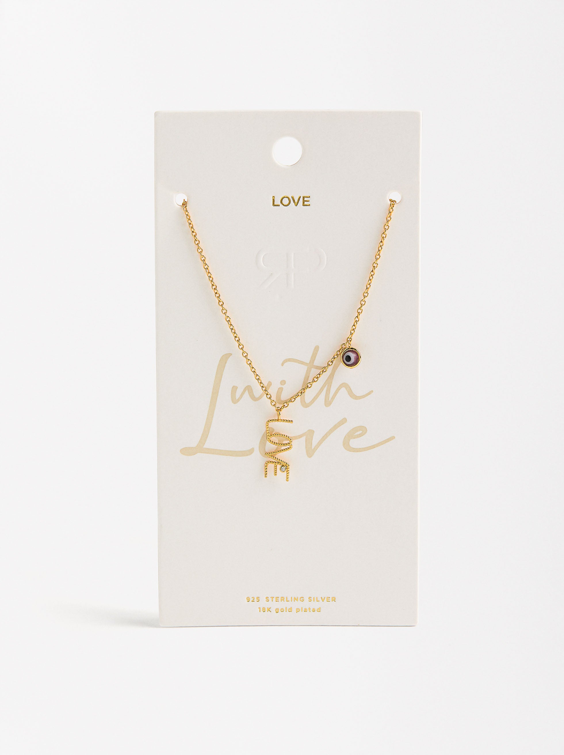 Collar Corto Amor - Plata De Ley 925