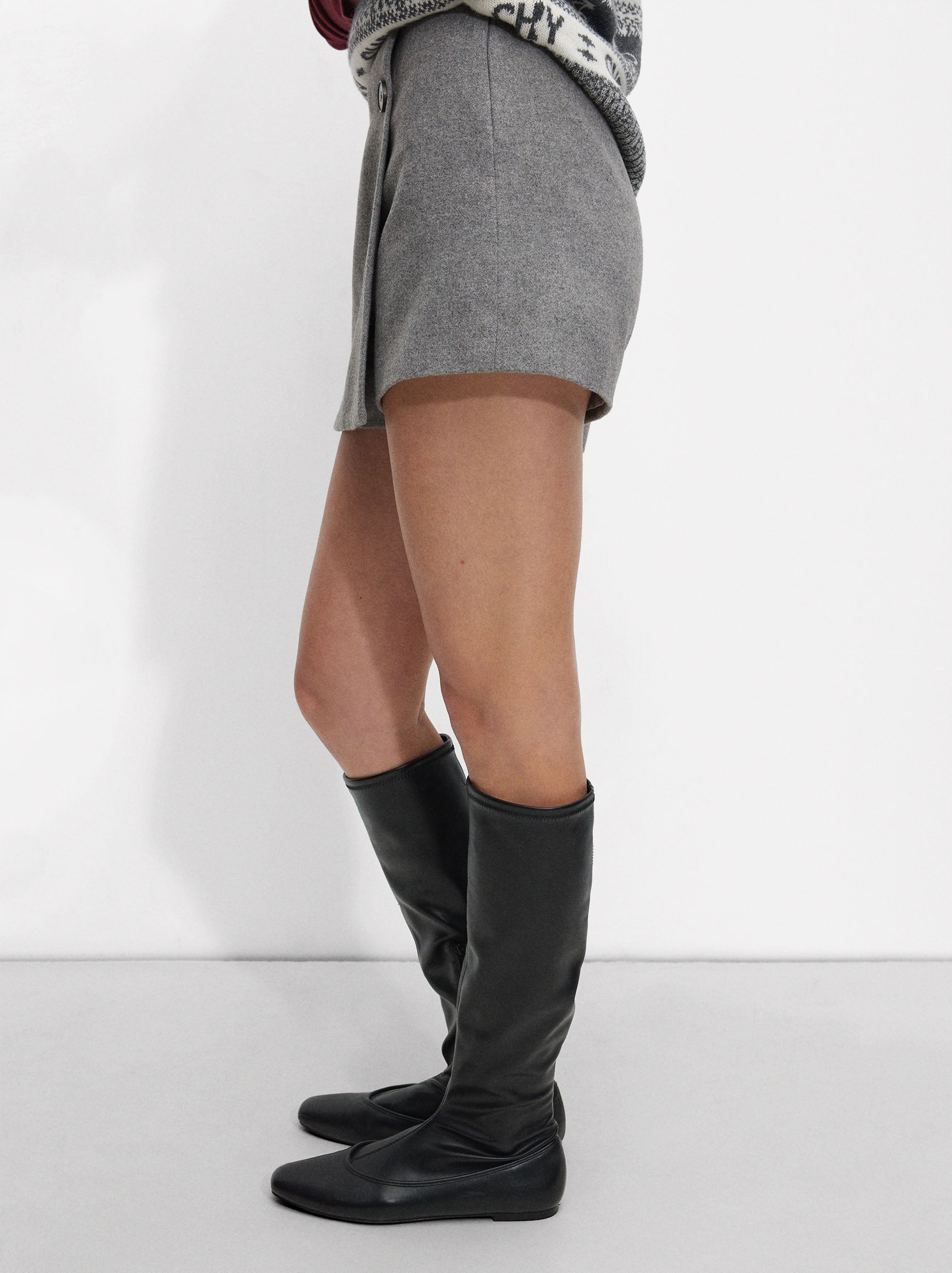 Falda-Pantalón Con Lana