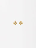 Aretes Cruz Con Circonitas - Plata De Ley 925