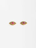 Aretes Ojos Con Circonitas - Plata De Ley 925