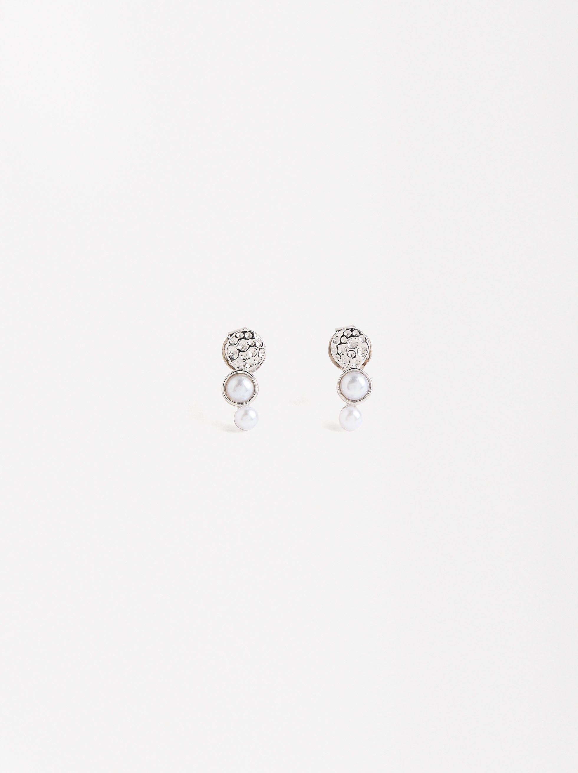 Pendientes Con Perlas - Plata De Ley 925