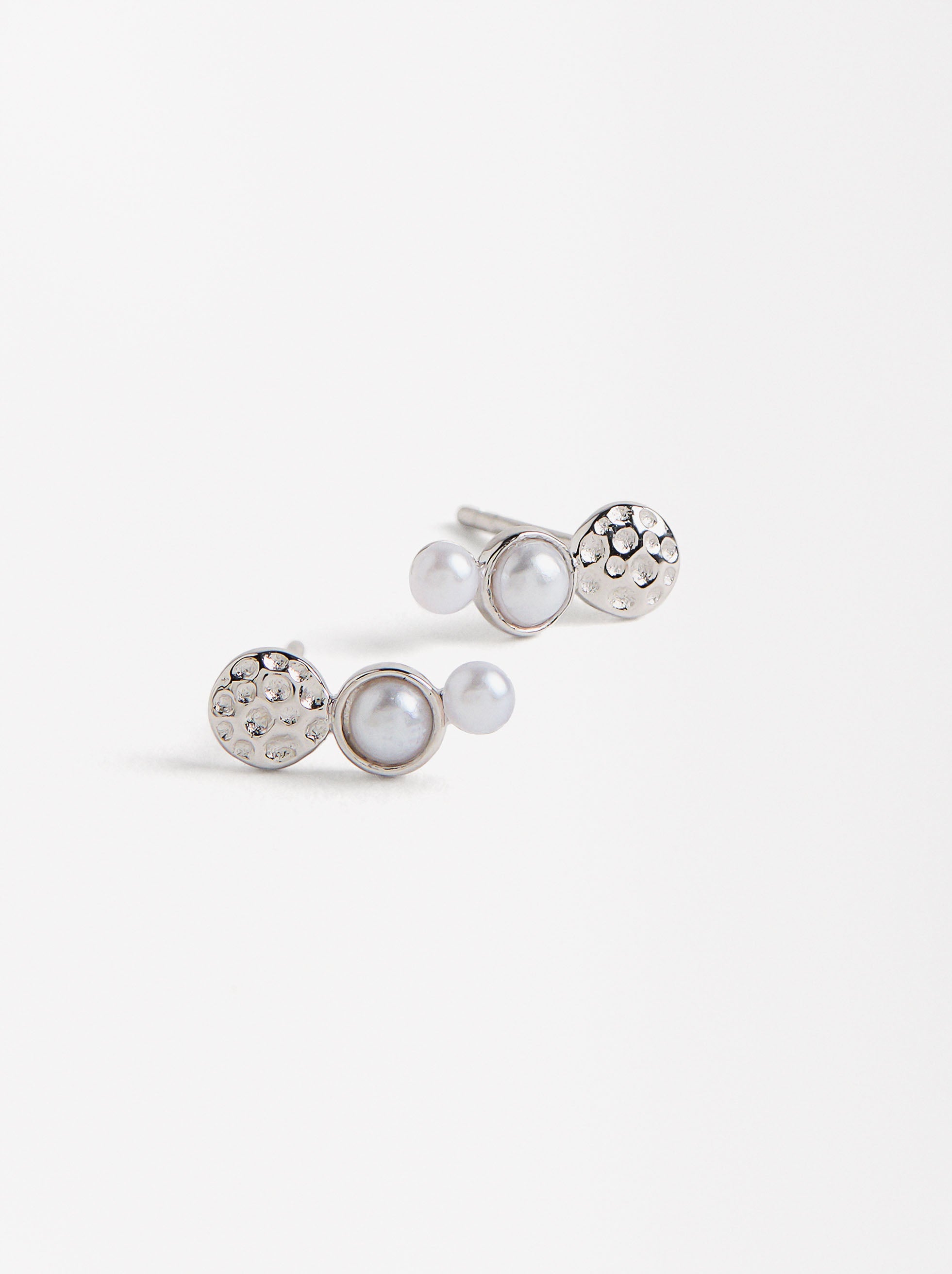 Aretes Con Perlas - Plata De Ley 925