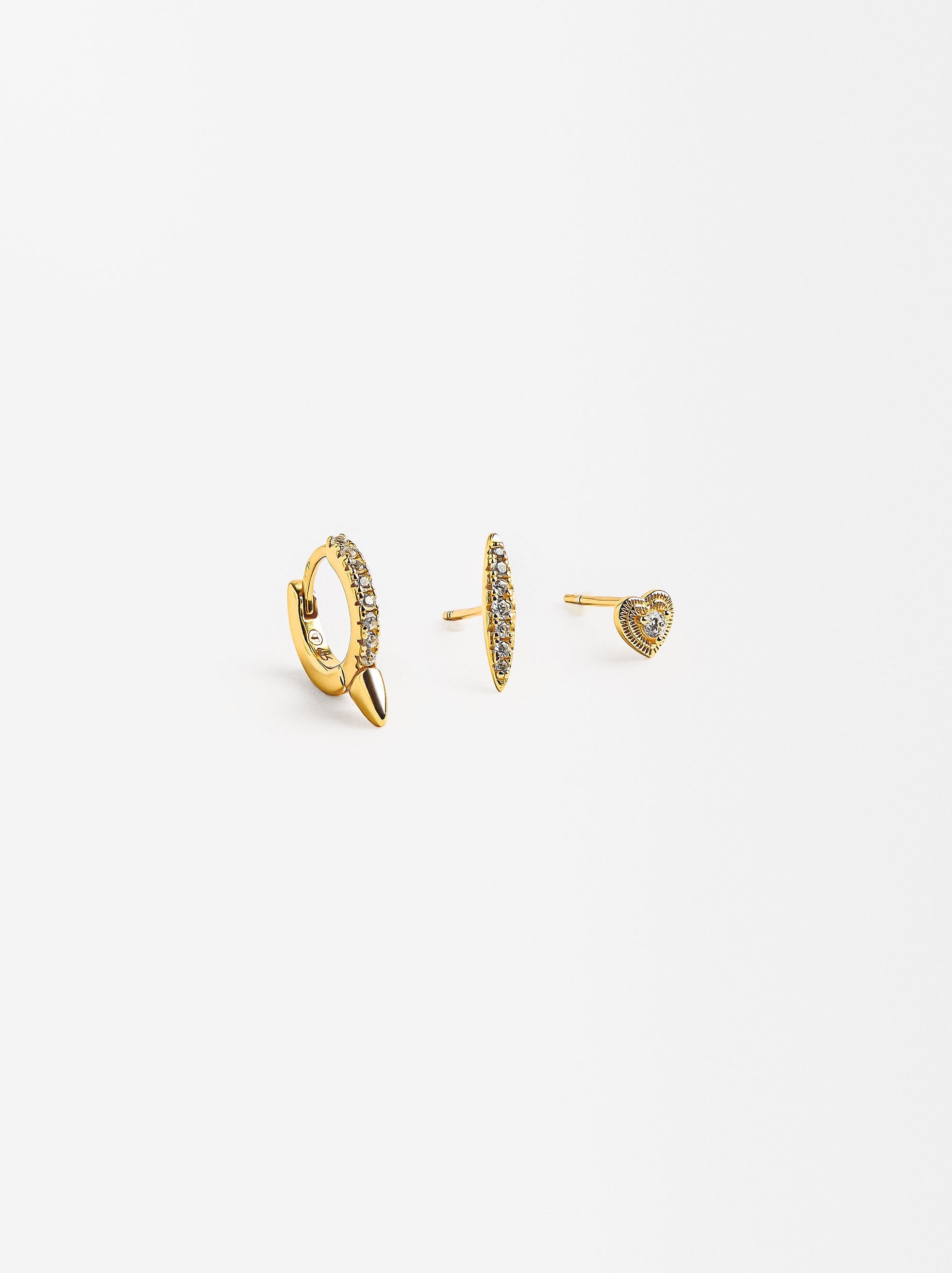 Set De Aretes Circonitas - Plata De Ley 925