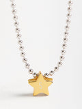 Collar Bicolor Con Estrella - Plata De Ley 925