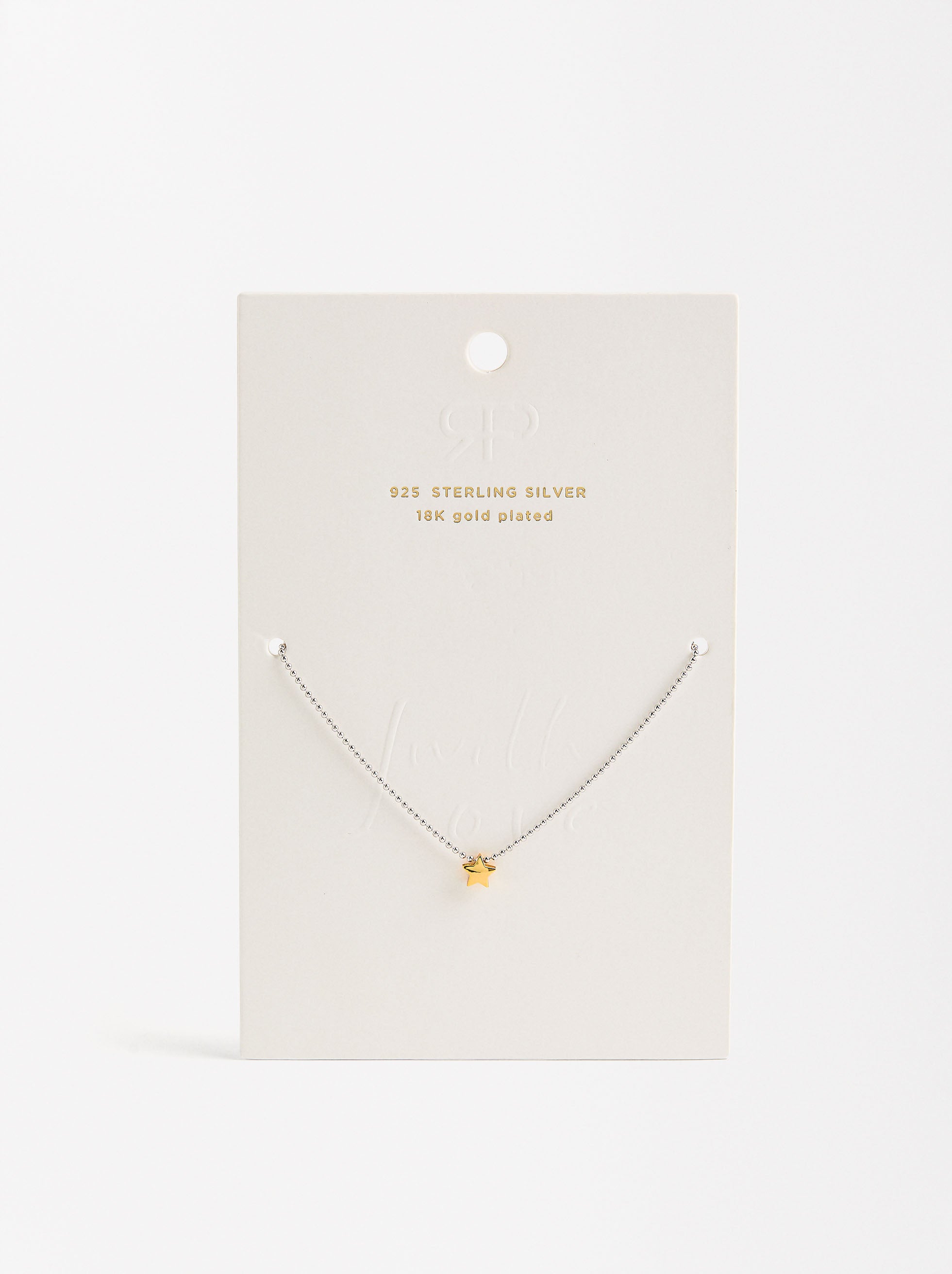 Collar Bicolor Con Estrella - Plata De Ley 925