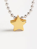 Collar Bicolor Con Estrella - Plata De Ley 925