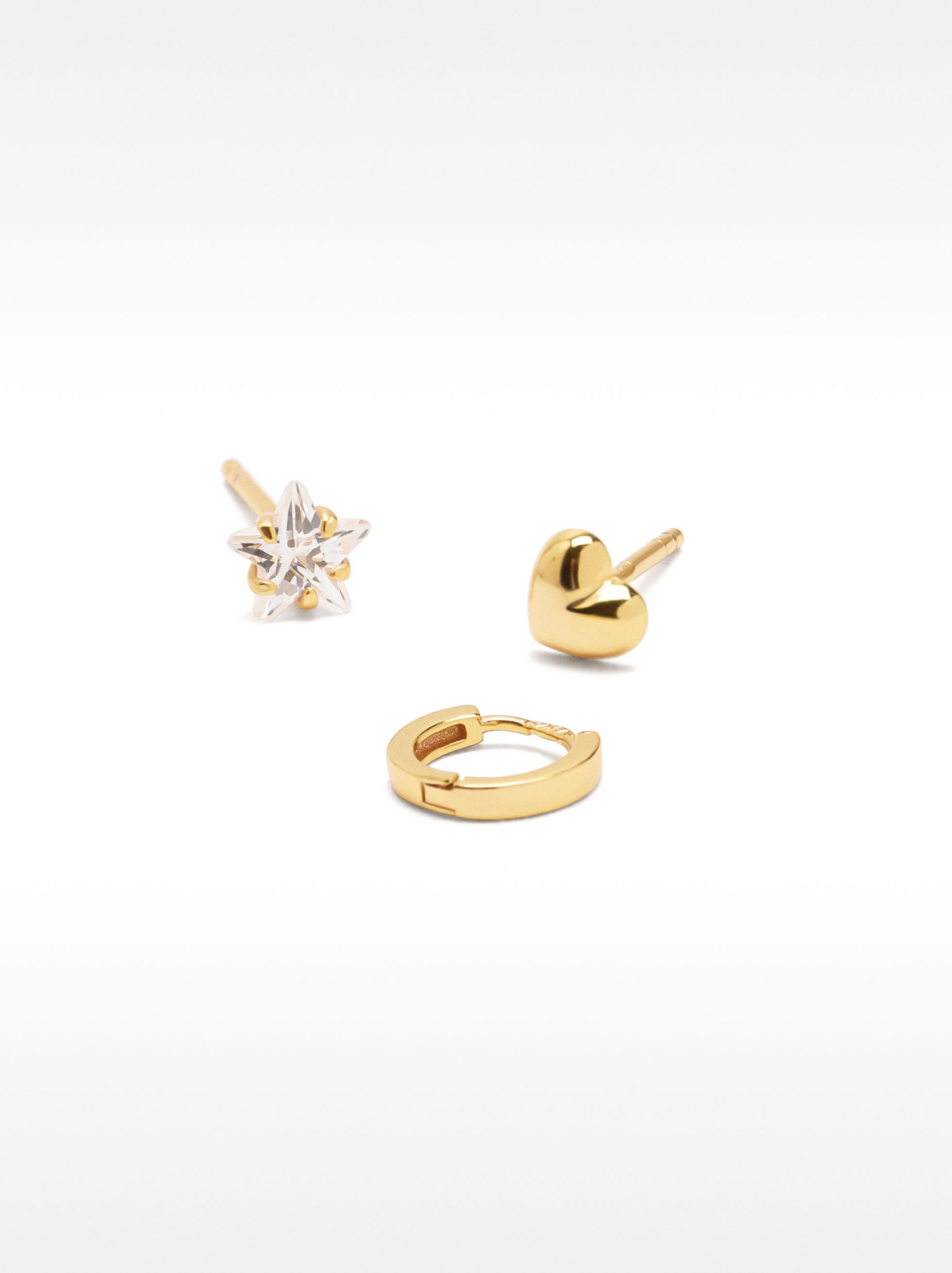 Set De Pendientes Con Circonitas - Plata De Ley 925