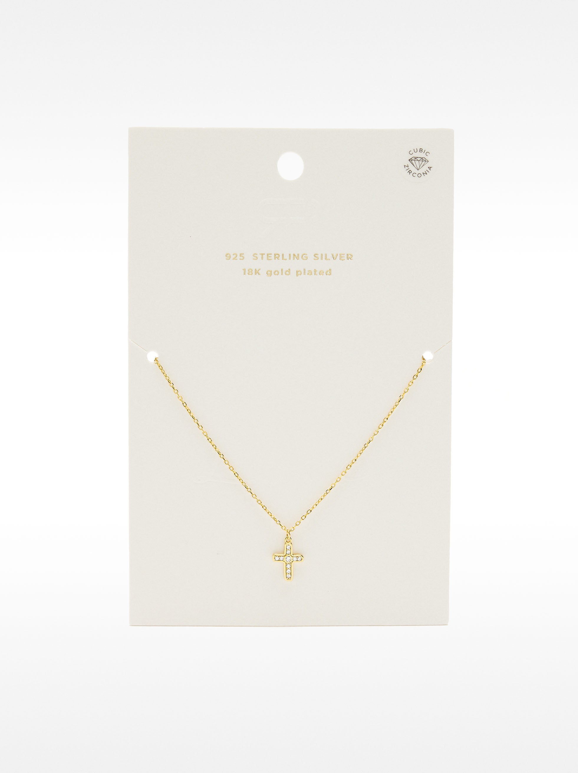 Collar Pendiente Cruz - Plata De Ley 925