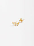Aretes Serpiente Con Perlas Y Circonitas - Plata De Ley 925