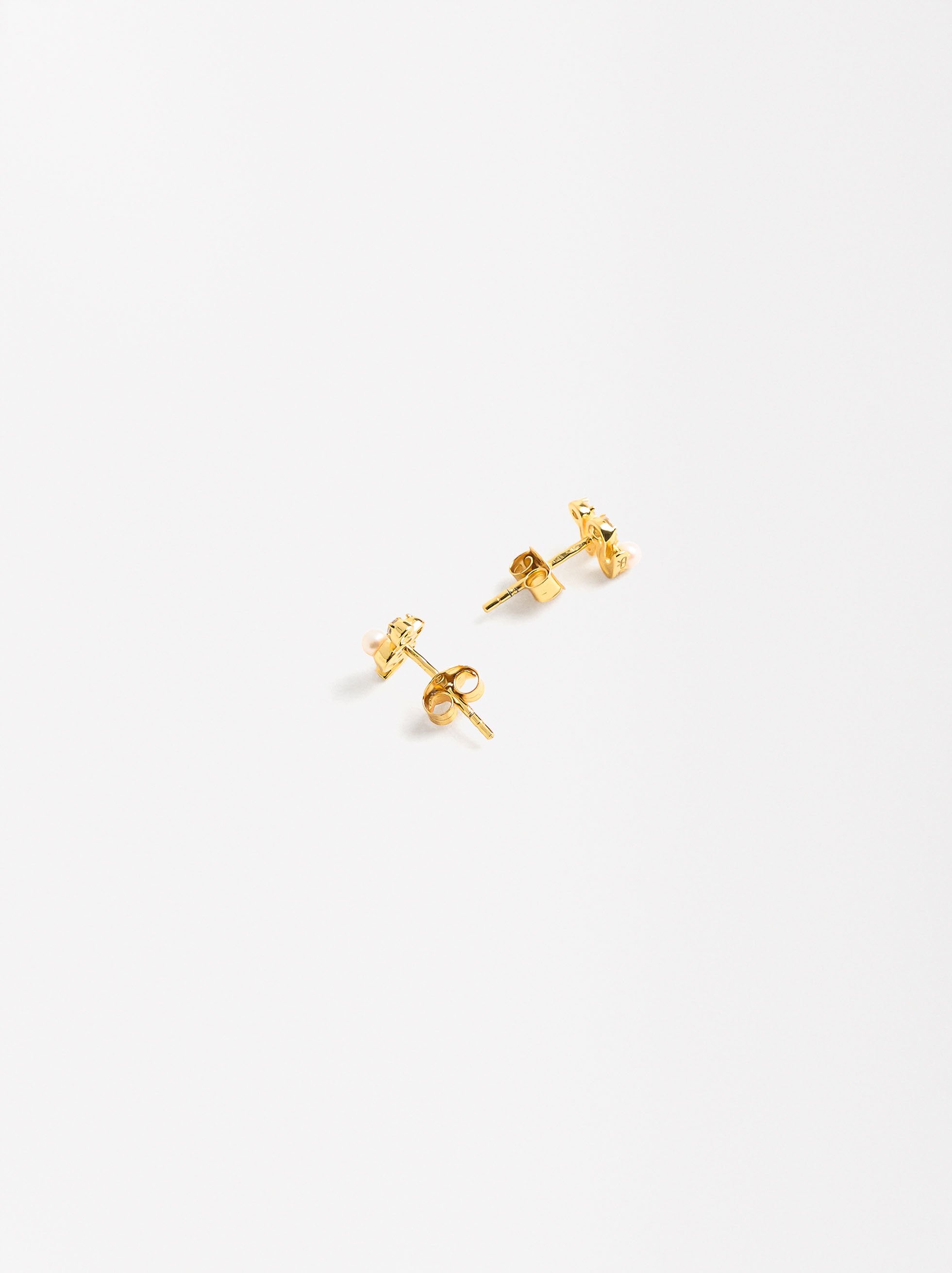 Aretes Serpiente Con Perlas Y Circonitas - Plata De Ley 925