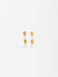 Aretes Largos De Perlas - Plata De Ley 925