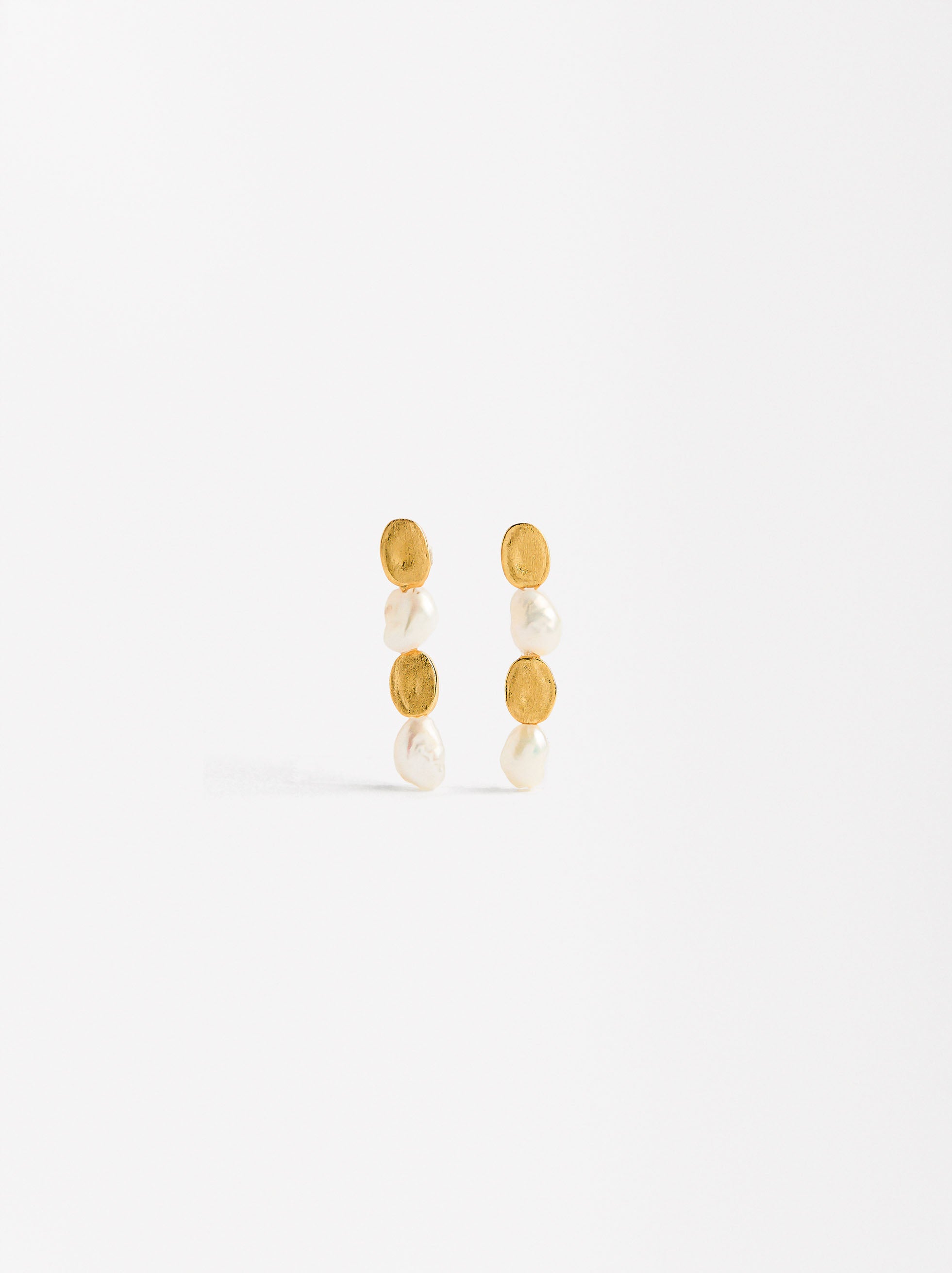 Pendientes Largos De Perlas - Plata De Ley 925