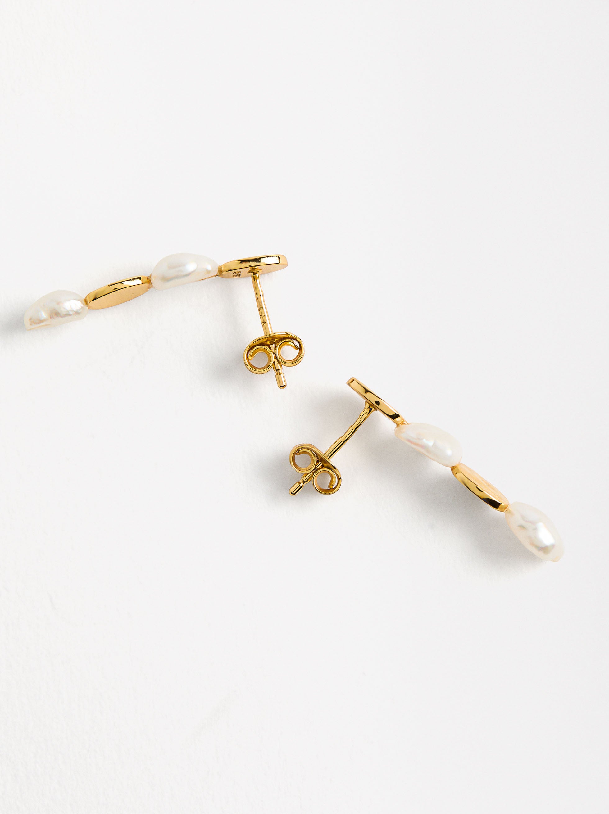 Aretes Largos De Perlas - Plata De Ley 925