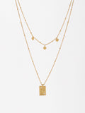 Collar Doble Con Medalla - Plata De Ley 925