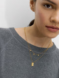Collar Doble Con Medalla - Plata De Ley 925