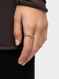 Anillo Bicolor Con Corazón - Plata De Ley 925