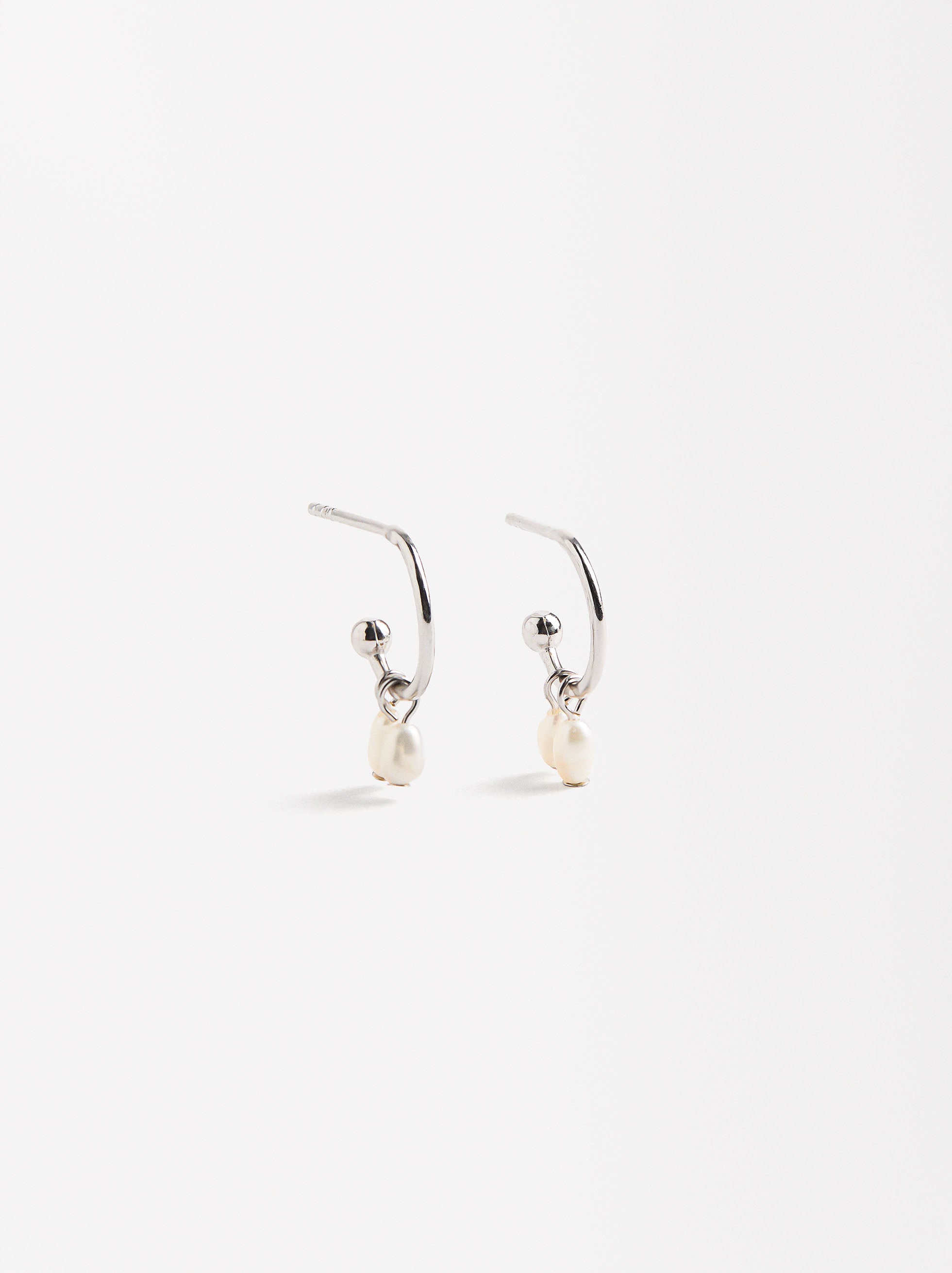 Aros Con Perlas - Plata De Ley 925