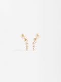 Aretes De Perlas De Agua Dulce - Plata De Ley 925