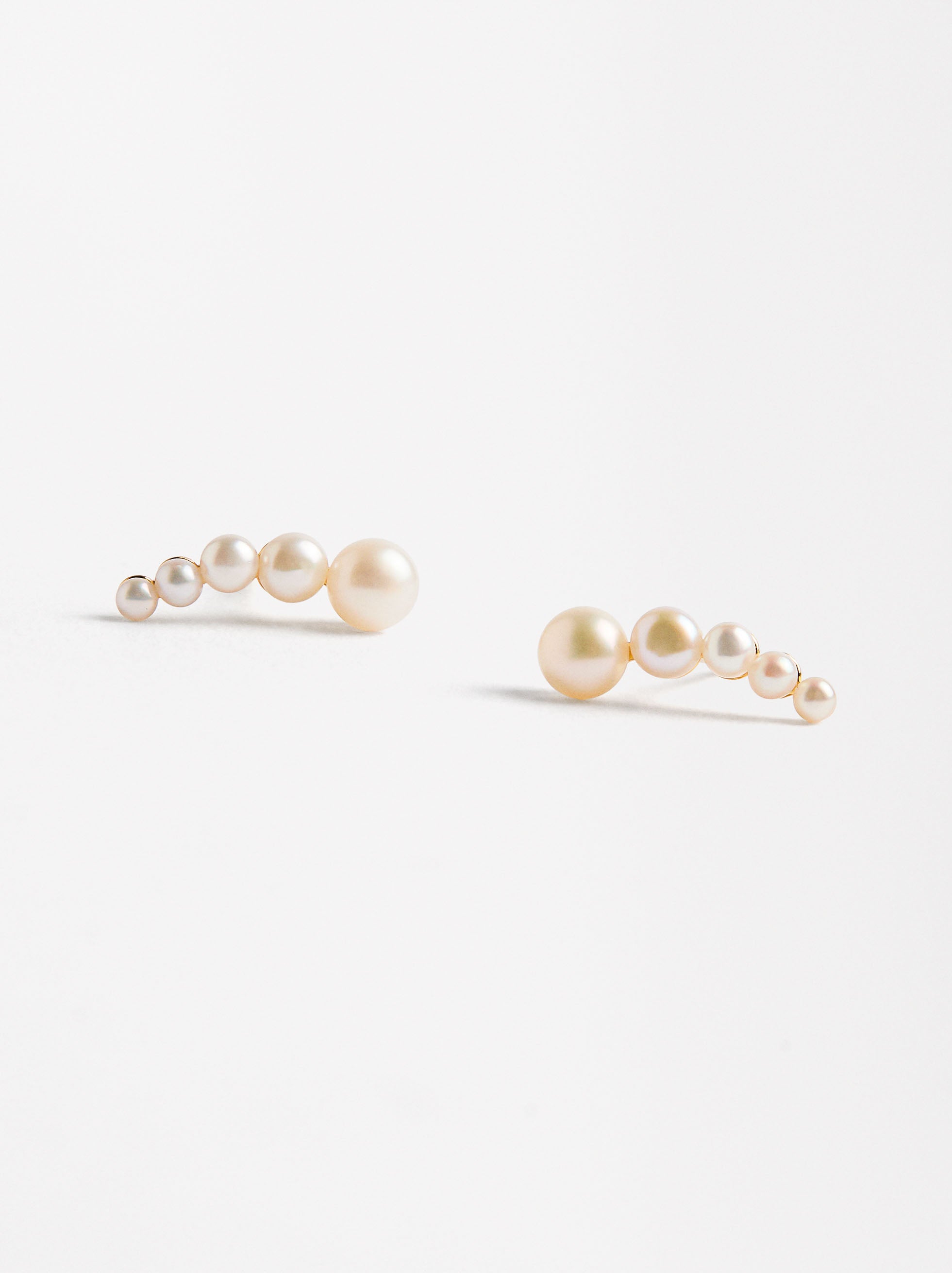 Aretes De Perlas De Agua Dulce - Plata De Ley 925