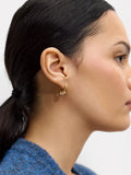 Aretes Cortos Con Circonias - Plata De Ley 925