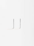 Aretes Aro Con Circonias - Plata De Ley 925