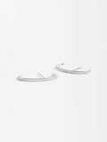 Aretes Aro Con Circonias - Plata De Ley 925