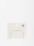 Aretes Aro Con Circonias - Plata De Ley 925