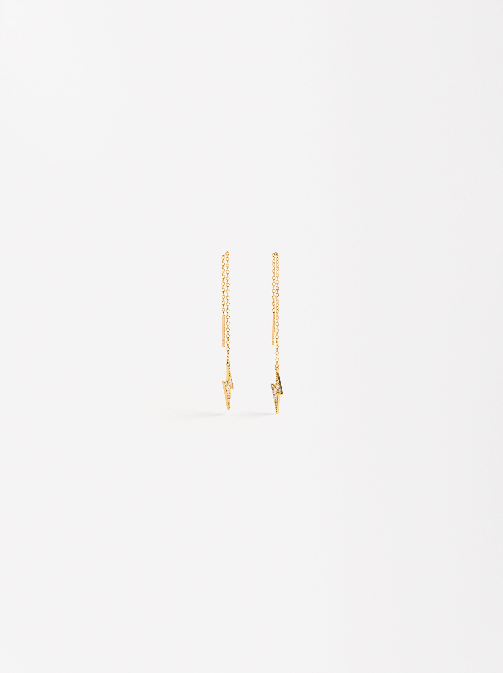Pendientes Largos Rayo - Plata De Ley 925