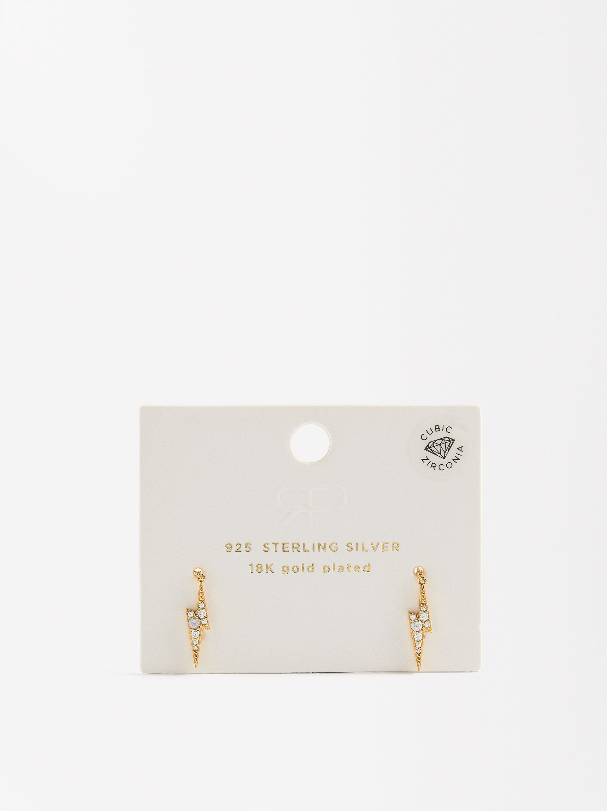 Aretes Largos Rayo - Plata De Ley 925