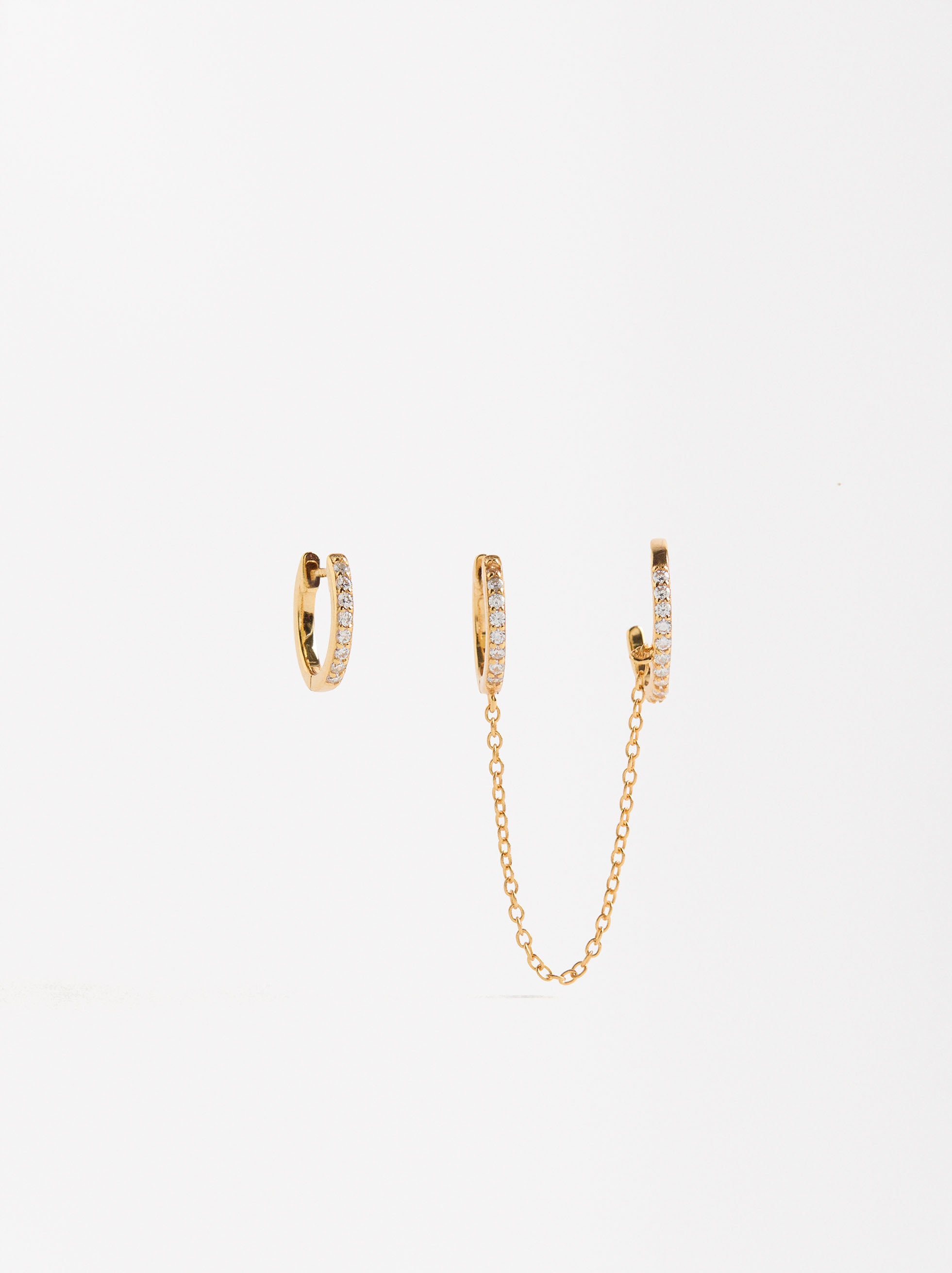 Pendientes Earjacket Con Circonias - Plata De Ley 925