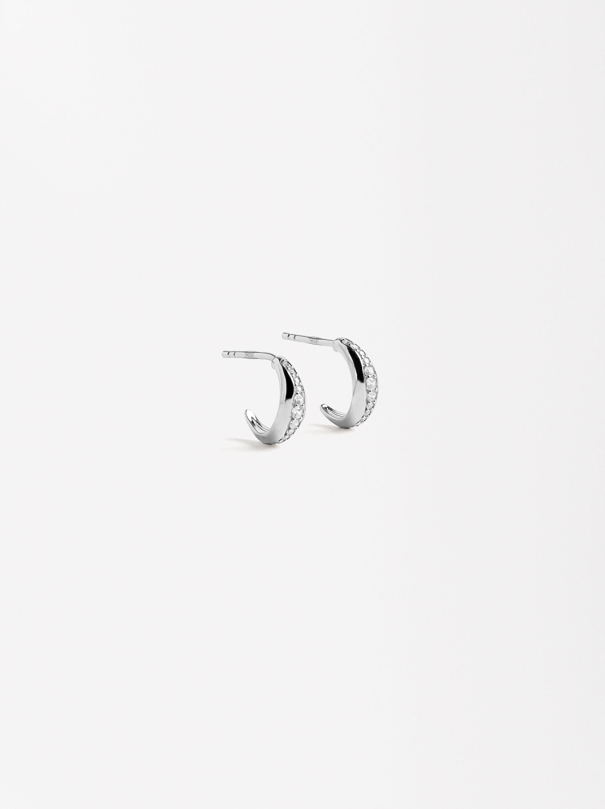Aros Con Circonias - Plata De Ley 925
