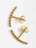 Aretes Línea Con Circonias - Plata De Ley 925