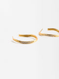 Aretes Irregulares Con Circonias - Plata De Ley 925