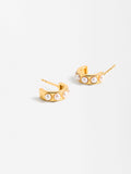 Aretes Cortos Con Perlas - Plata De Ley 925