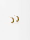 Aretes Cortos Con Piedras - Plata De Ley 927