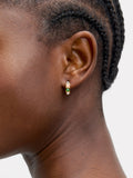 Aretes Cortos Con Piedras - Plata De Ley 927