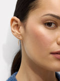 Aretes Alargados Con Circonias - Plata De Ley 925