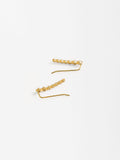 Aretes Alargados Con Circonias - Plata De Ley 925