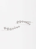 Aretes Alargados Con Circonias - Plata De Ley 925