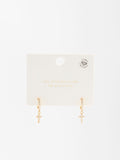 Aretes Cruz Con Circonias - Plata De Ley 925
