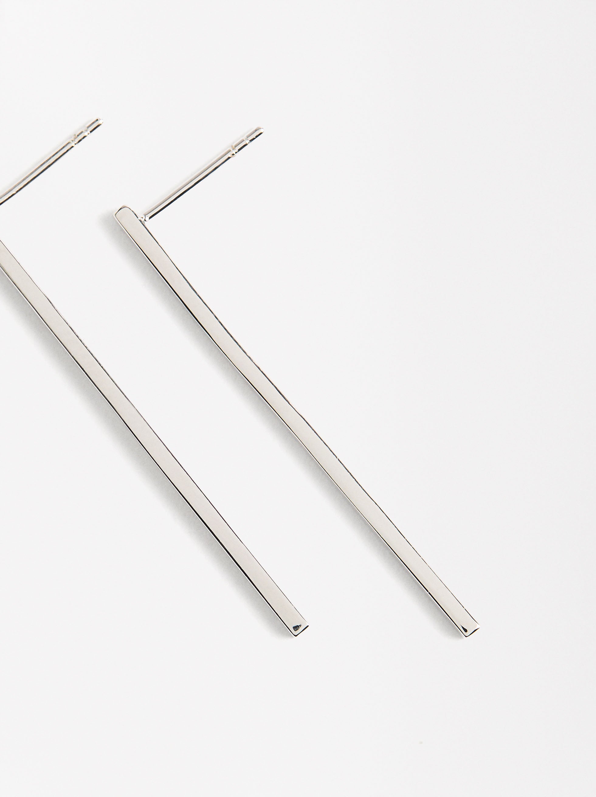 Aretes Barra - Plata De Ley 925