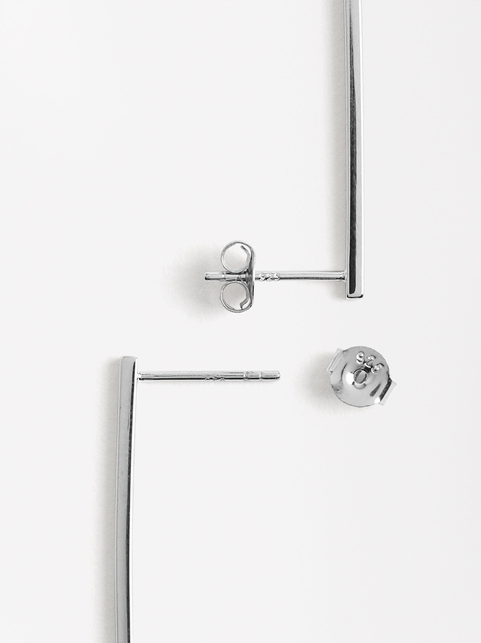 Aretes Barra - Plata De Ley 925