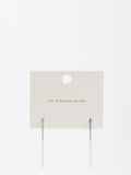 Aretes Barra - Plata De Ley 925