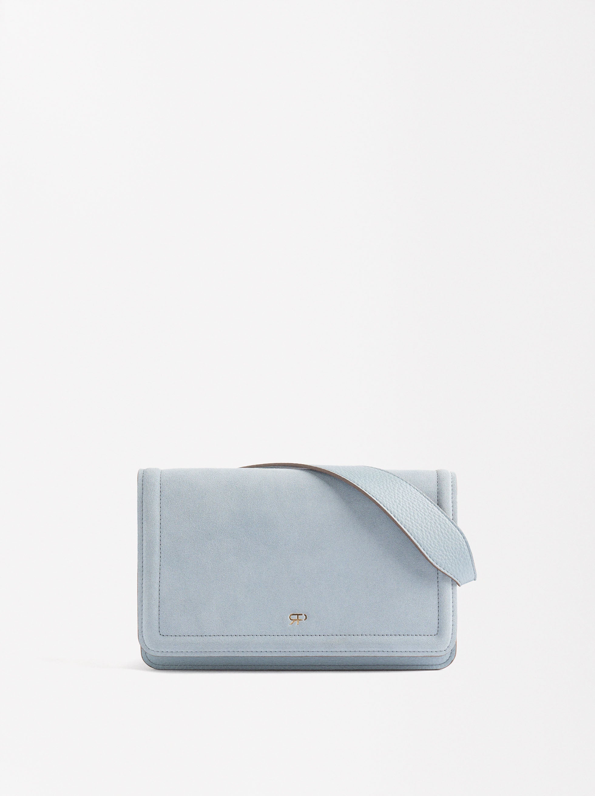 Bolso De Hombro Con Piel Y Cierre De Solapa