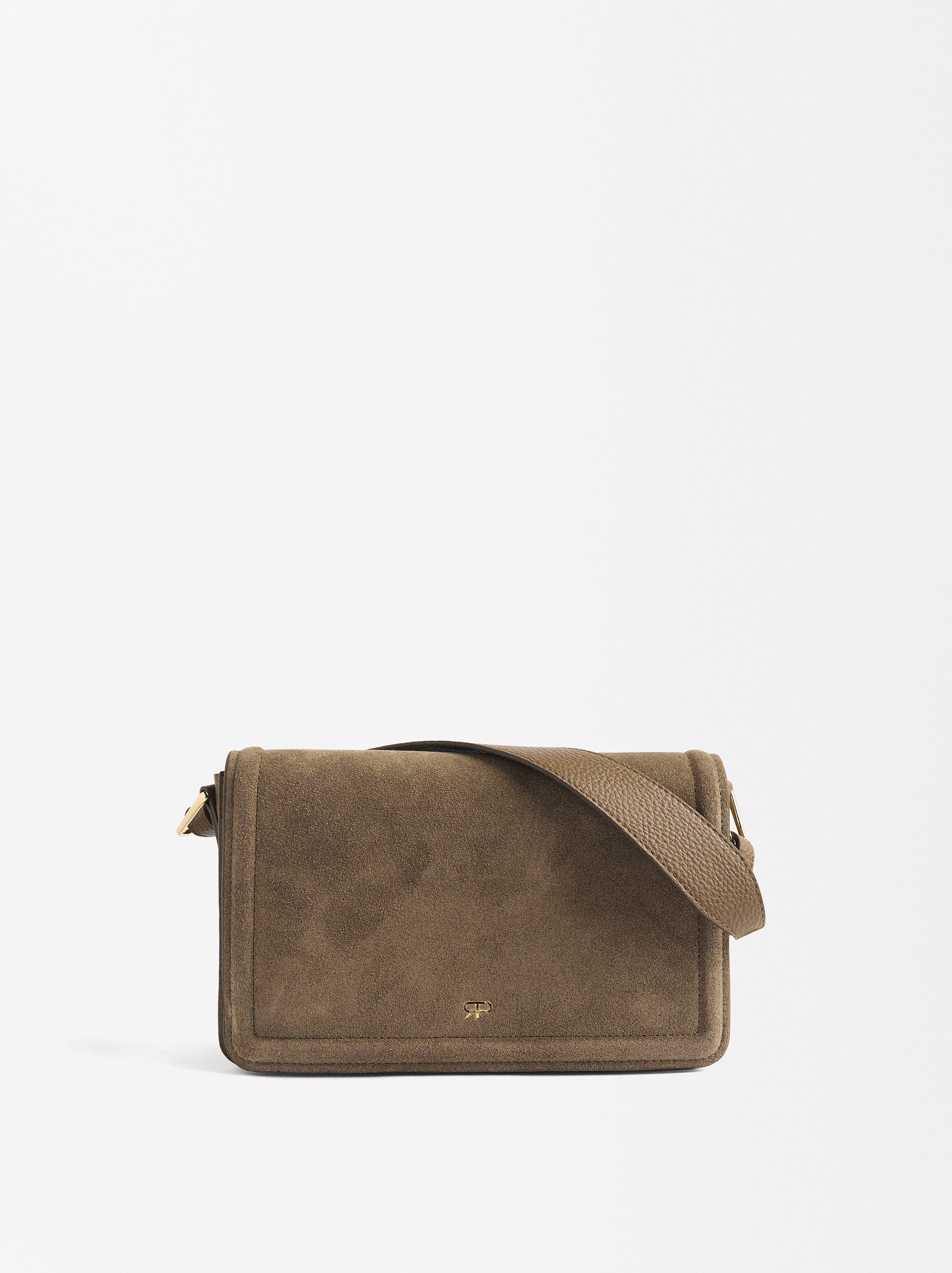 Bolso De Hombro Con Piel Y Cierre De Solapa
