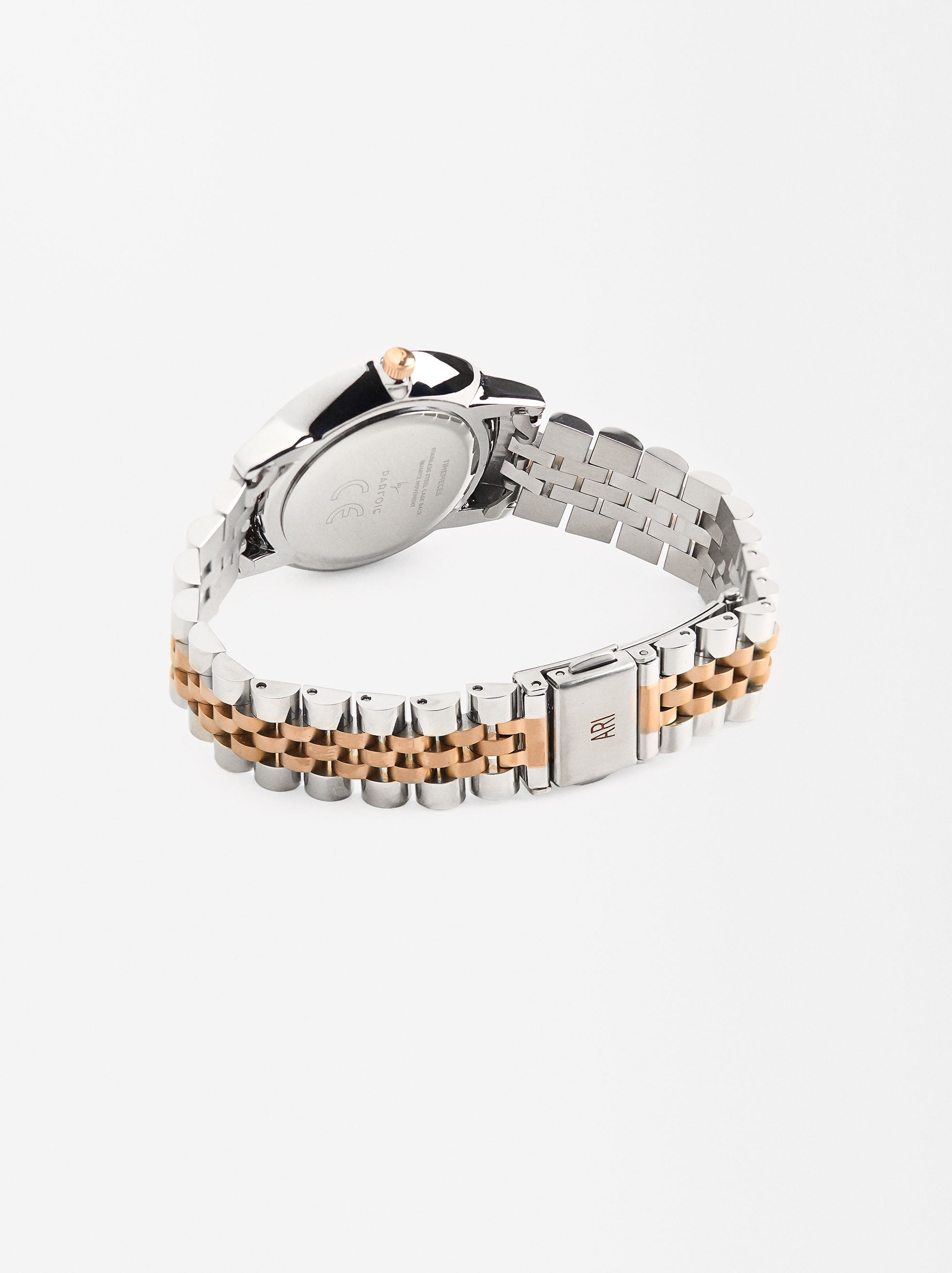 Reloj De Pulsera De Acero Inoxidable Bicolor