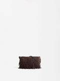Bolso De Hombro De Piel Con Flecos