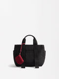 Bolso Tote De Nylon Con Colgante