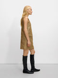 Vestido Corto Con Efecto Brillo